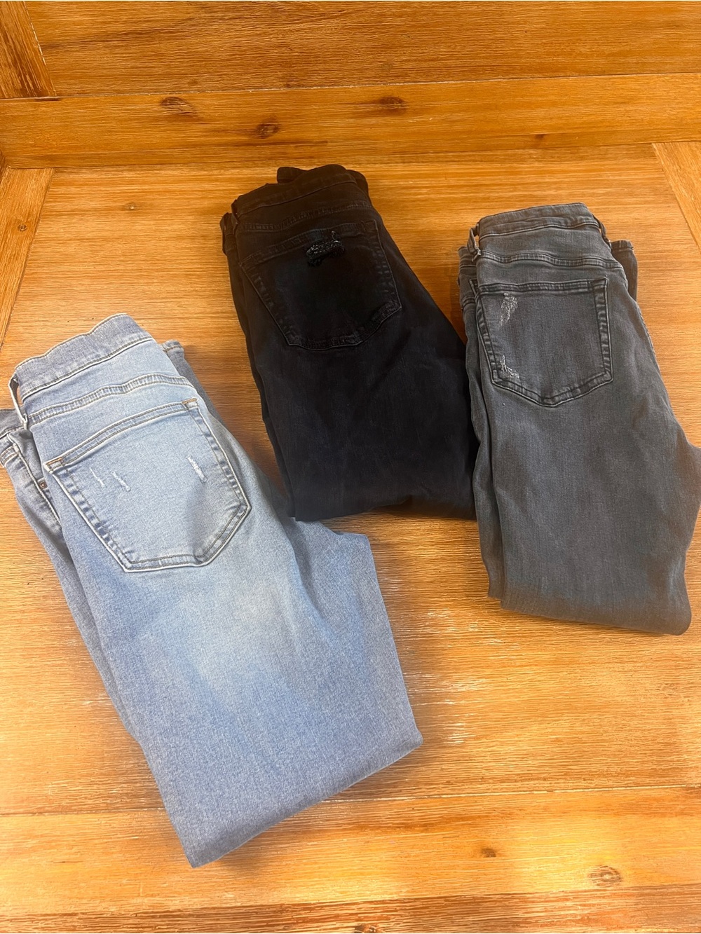 Topshop Skinny Jeans Trio — Light Blue, Black & Charcoal